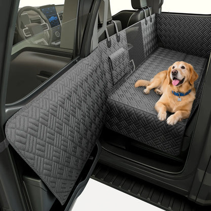 Premium Dog Car Seat Cover with Reinforced Base, Supports up to 400 lbs | Innovative Waterproof Hammock Style Back Seat Extender for Cars, SUVs, and Full-Size Trucks (Available in Small and Large Sizes)