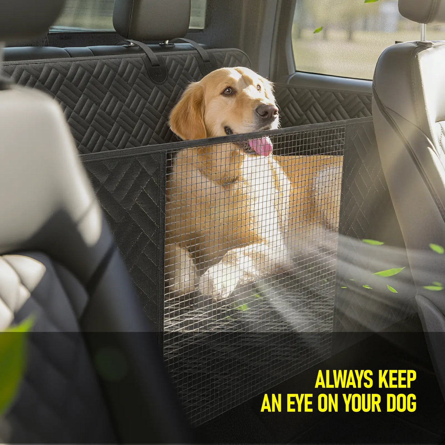Premium Dog Car Seat Cover with Reinforced Base, Supports up to 400 lbs | Innovative Waterproof Hammock Style Back Seat Extender for Cars, SUVs, and Full-Size Trucks (Available in Small and Large Sizes)