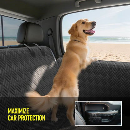 Premium Dog Car Seat Cover with Reinforced Base, Supports up to 400 lbs | Innovative Waterproof Hammock Style Back Seat Extender for Cars, SUVs, and Full-Size Trucks (Available in Small and Large Sizes)
