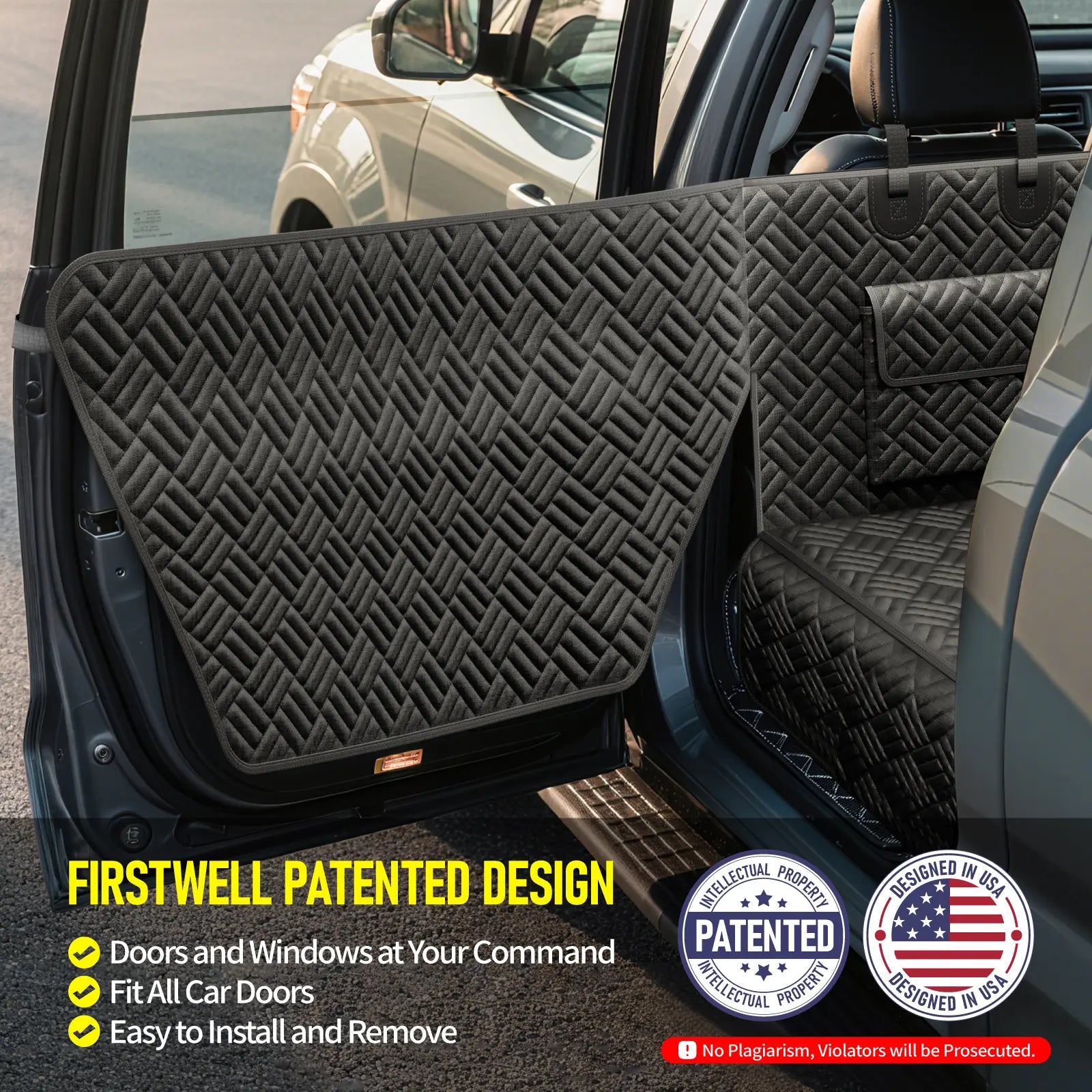 Premium Dog Car Seat Cover with Reinforced Base, Supports up to 400 lbs | Innovative Waterproof Hammock Style Back Seat Extender for Cars, SUVs, and Full-Size Trucks (Available in Small and Large Sizes)